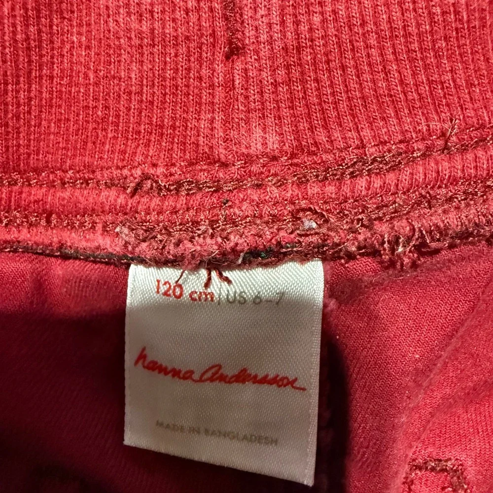 Hanna Andersson Boys Red Carpenter Shorts Canvas Elastic Waist Size 120 US 6-7